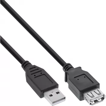 USB 2.0 verlengkabel type A stekker/bus InLine 34650B 0,5 m zwart