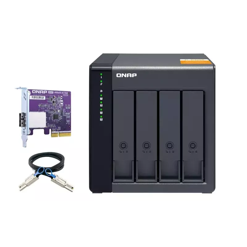 QNAP high-performance desktop SATA 6Gbps JBOD storage behuizing | TL-D400S | zwart