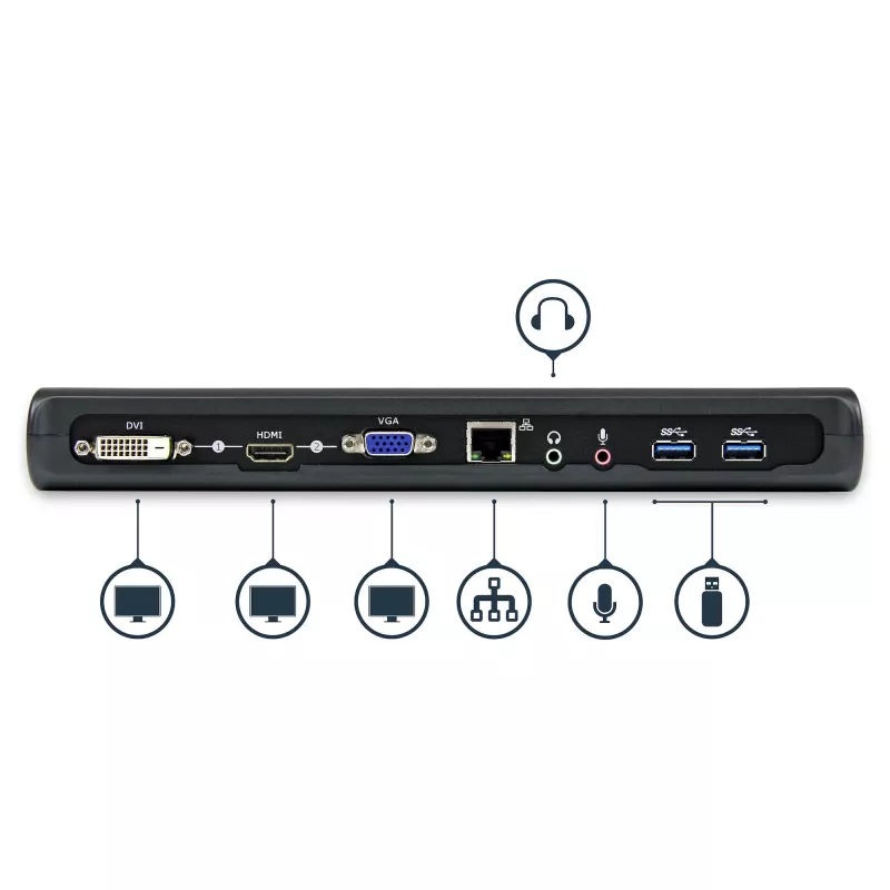 StarTech.com dual-monitor USB 3.0 dockingstation met HDMI & DVI/VGA