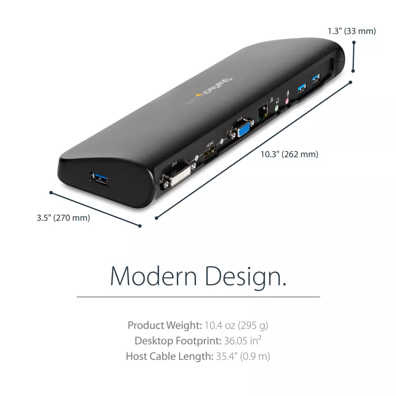 StarTech.com dual-monitor USB 3.0 dockingstation met HDMI & DVI/VGA