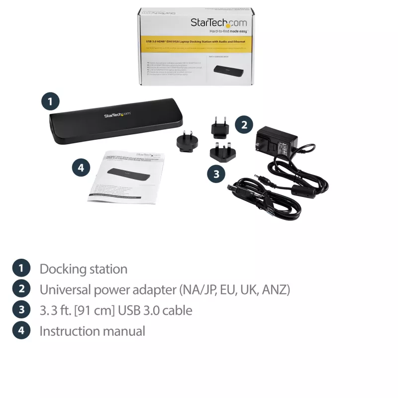 StarTech.com dual-monitor USB 3.0 dockingstation met HDMI & DVI/VGA
