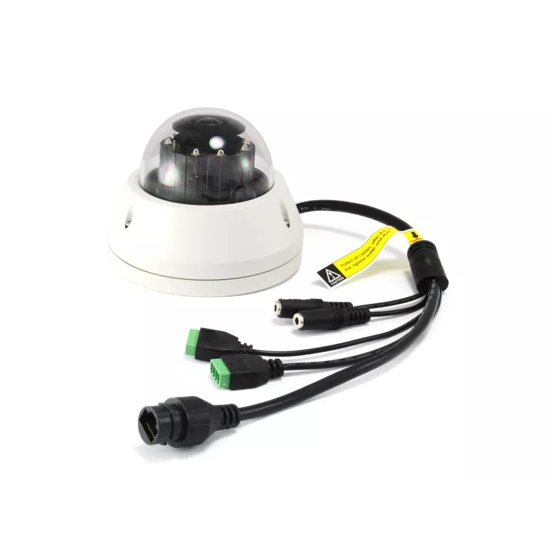 LevelOne FCS-3306 HUBBLE IP-netwerkcamera met koepelbehuizing, 3 MP, H.265, PoE, IR, binnen/buiten, vandalismebestendig, IP68, wit