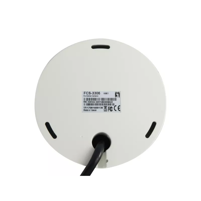 LevelOne FCS-3306 HUBBLE IP-netwerkcamera met koepelbehuizing, 3 MP, H.265, PoE, IR, binnen/buiten, vandalismebestendig, IP68, wit