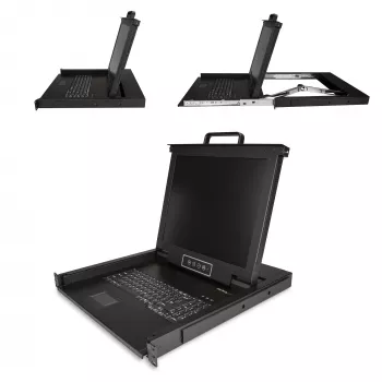 StarTech.com rackmount KVM-console - single port VGA KVM met 17-inch LCD-monitor voor serverrack - volledig uitgeruste universele 1U LCD KVM drawer met kabels & hardware - USB-ondersteuning - 50.000 MTBF