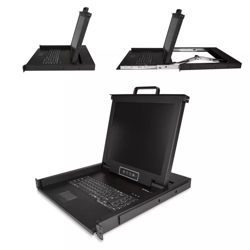 StarTech.com rackmount KVM-console - single port VGA KVM met 17-inch LCD-monitor voor serverrack - volledig uitgeruste universele 1U LCD KVM drawer met kabels & hardware - USB-ondersteuning - 50.000 MTBF