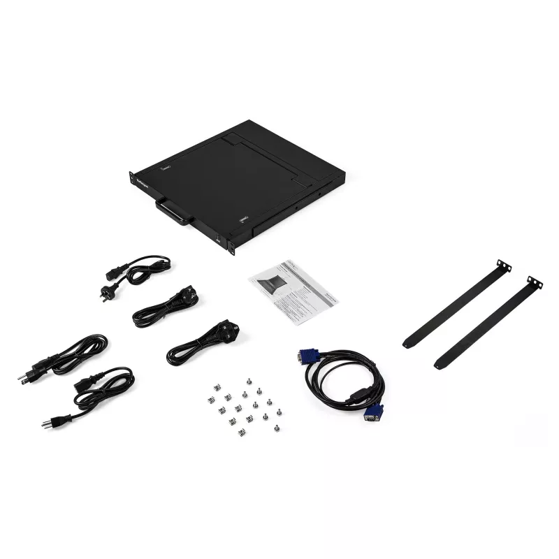 StarTech.com rackmount KVM-console - single port VGA KVM met 17-inch LCD-monitor voor serverrack - volledig uitgeruste universele 1U LCD KVM drawer met kabels & hardware - USB-ondersteuning - 50.000 MTBF