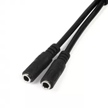 StarTech.com headset-adapter voor headsets met gescheiden hoofdtelefoon-/microfoonstekkers – 3,5 mm 4-polig naar 2x 3-polig 3,5 mm stekker/bus