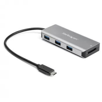 StarTech.com 3-poorts 10 Gbit/s USB-C-hub met SD-kaartlezer – 3x USB-A & 1x SD-slot – draagbare USB 3.1/3.2 Gen 2 Type-C-adapterhub – laptop-hub – busgevoed – Thunderbolt 3-compatibel