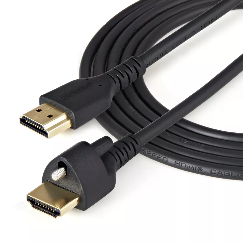 StarTech.com 6ft (2m) HDMI-kabel met borgschroef – 4K 60Hz HDR – High-Speed HDMI 2.0 monitorkabel met borgschroefaansluiting voor veilige verbinding – HDMI-kabel met ethernet – M/M