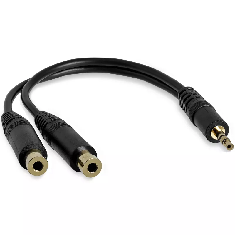 StarTech.com 15 cm stereo-splitterkabel – 3,5 mm stekker naar 2x 3,5 mm bus