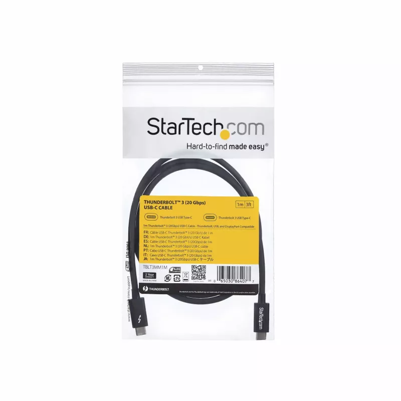 StarTech.com 1m Thunderbolt 3 (20Gbps) USB-C-kabel – Thunderbolt, USB en DisplayPort compatibel