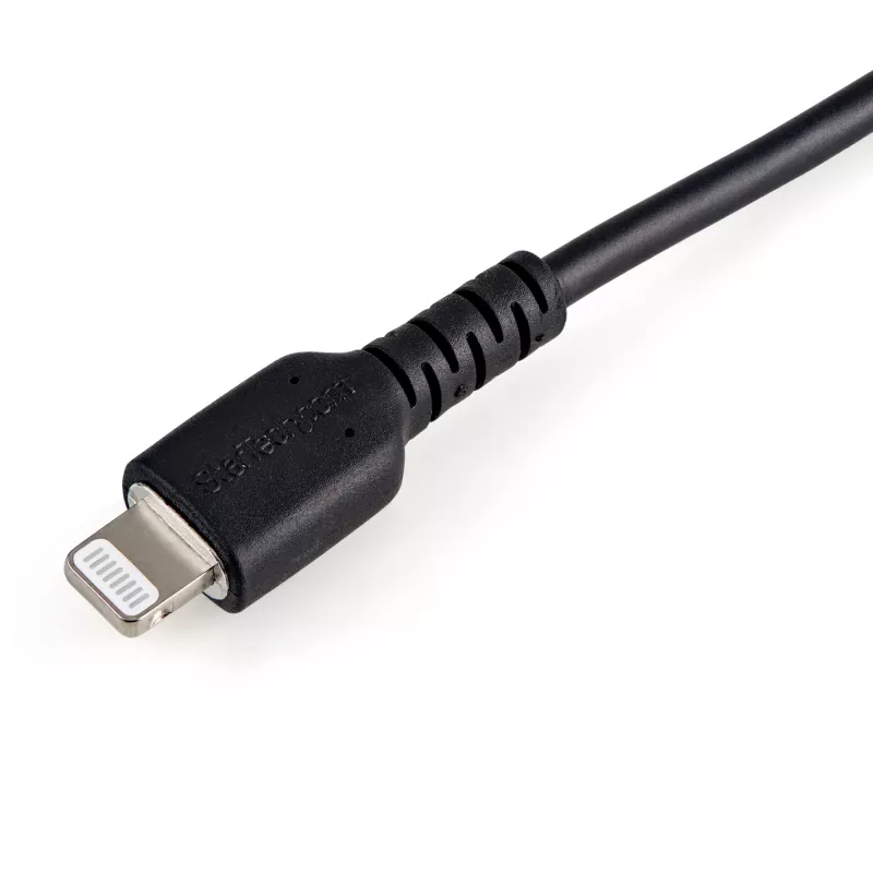 StarTech.com 15 cm duurzame zwarte USB-A-naar-Lightning-kabel – robuuste aramidevezel USB Type-A-naar-Lightning laad-/sync-netkabel – Apple MFi-gecertificeerd voor iPad/iPhone 12