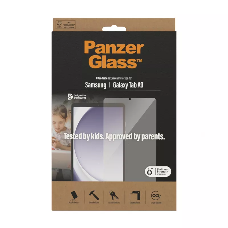 PanzerGlass ®️ beeldschermbescherming Samsung Galaxy Tab A9 | Ultra-Wide Fit