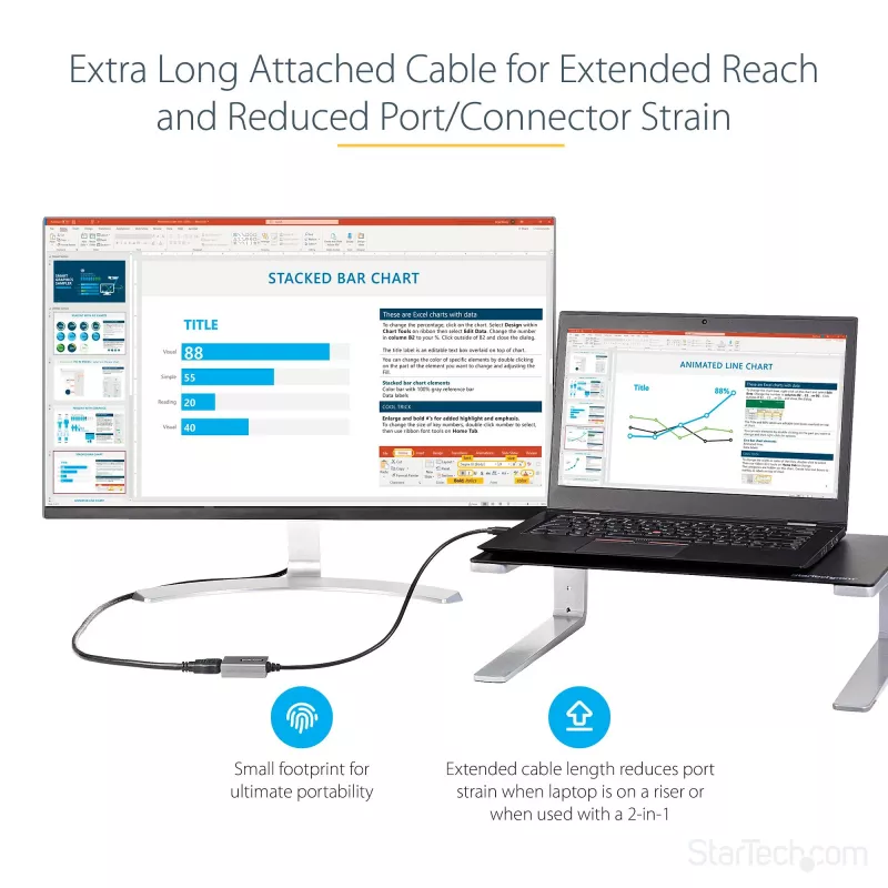 StarTech.com Mini DisplayPort naar HDMI-adapter - mDP naar HDMI-adapter dongle - 1080p - Mini DisplayPort 1.2 naar HDMI-monitor/display - Mini DP naar HDMI-videoconverter - 30 cm lange vaste kabel - bijgewerkte versie van MDP2HDMI