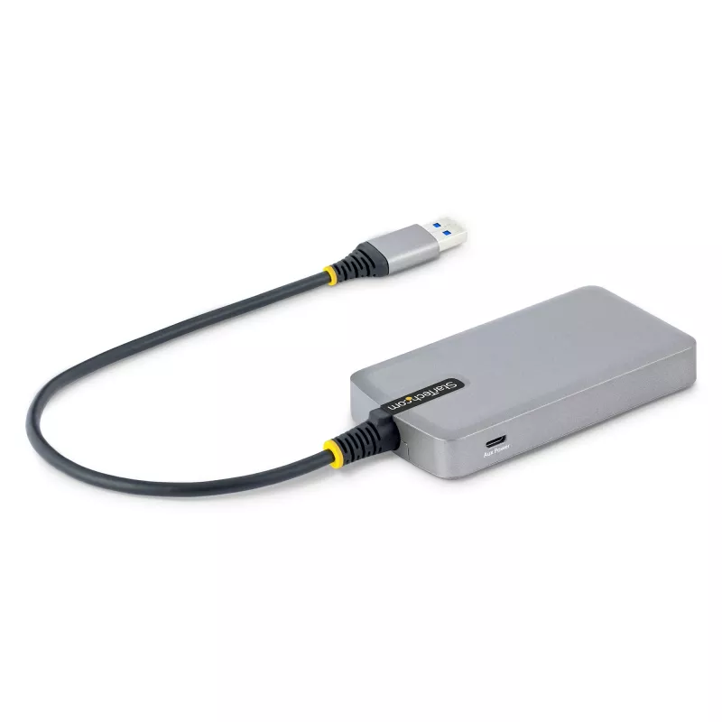 StarTech.com 4-poorts USB-hub – USB 3.0 5 Gbit/s, busgevoed, USB-A naar 4x USB-A-hub met optionele hulpstroomingang – draagbare desktop-/laptop-USB-hub, 30 cm kabel, USB-uitbreidingshub