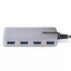 StarTech.com 4-poorts USB-hub – USB 3.0 5 Gbit/s, busgevoed, USB-A naar 4x USB-A-hub met optionele hulpstroomingang – draagbare desktop-/laptop-USB-hub, 30 cm kabel, USB-uitbreidingshub