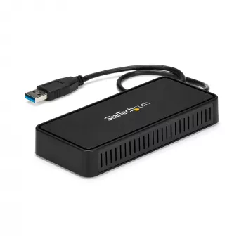 StarTech.com USB 3.0 mini-dock – dual-monitor USB-A-dockingstation met DisplayPort 4K 60Hz-video & Gigabit Ethernet – 30 cm kabel – draagbare USB 3.1 Gen 1 Type-A laptopadapter