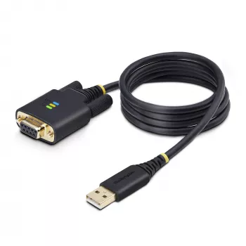 StarTech.com 1m USB naar nullmodem serieel adapterkabel, verwisselbare DB9-schroeven/moeren, COM Retention, USB-A naar RS232, FTDI, Level-4 ESD-bescherming, Windows/macOS/ChromeOS/Linux – robuuste TPE-constructie