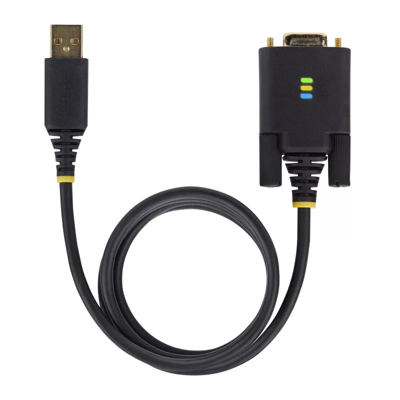 StarTech.com 1m USB naar nullmodem serieel adapterkabel, verwisselbare DB9-schroeven/moeren, COM Retention, USB-A naar RS232, FTDI, Level-4 ESD-bescherming, Windows/macOS/ChromeOS/Linux – robuuste TPE-constructie