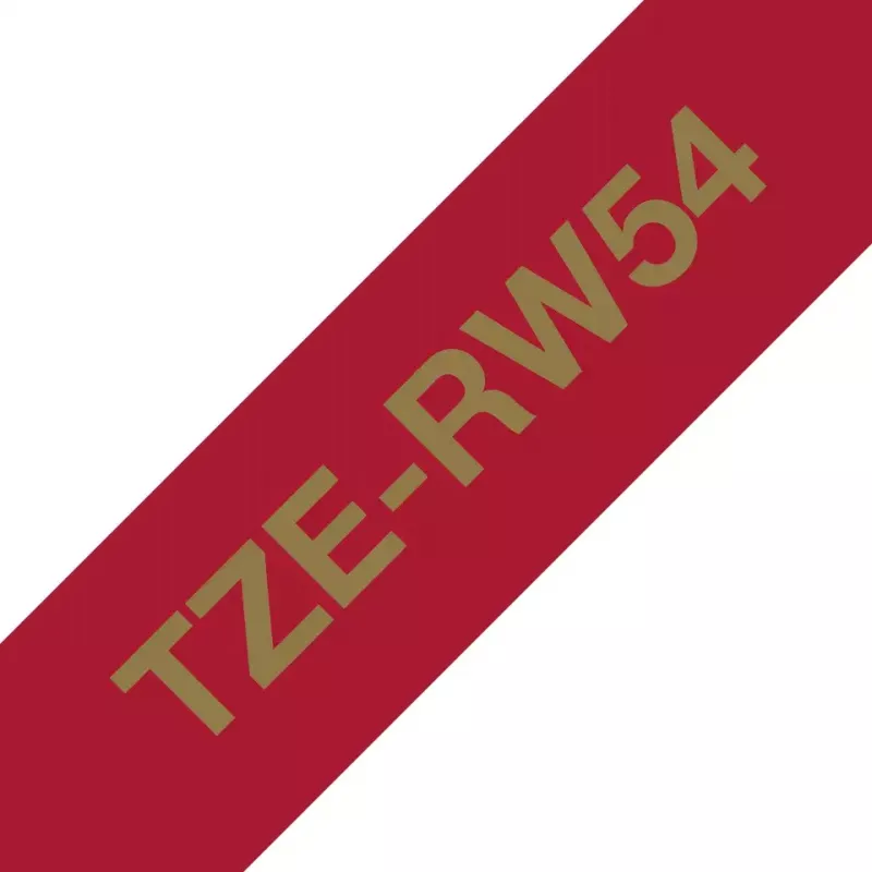 Brother TZE-RW54 labelband goud op rood