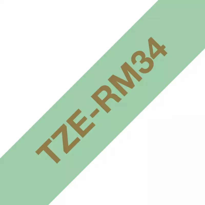 Brother TZE-RM34 labelband goud op mintgroen