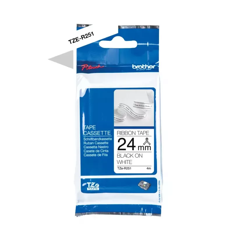 Brother TZE-R251 labelband zwart op wit