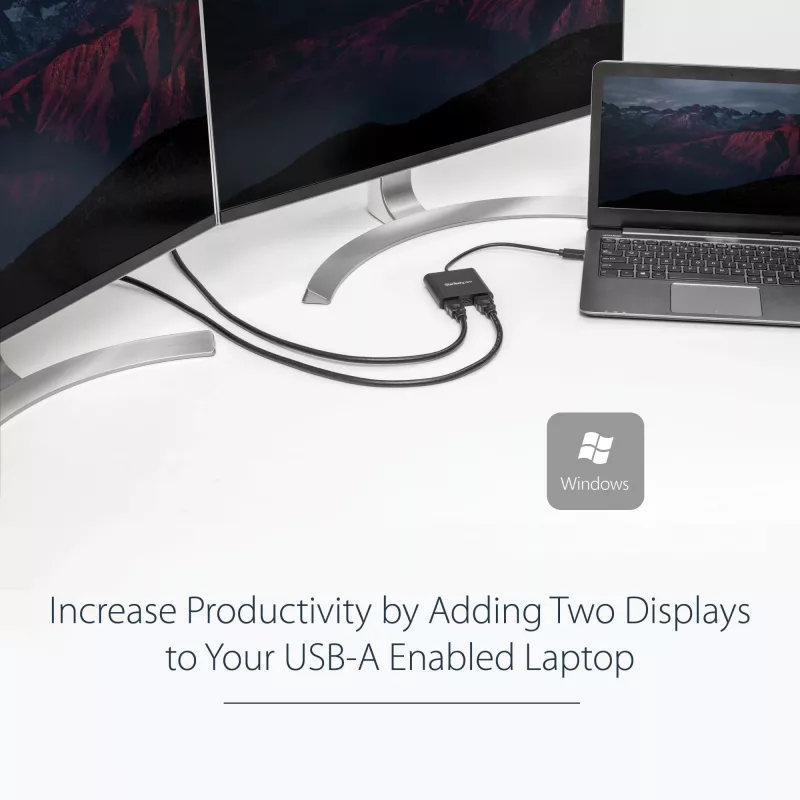 StarTech.com USB 3.0 naar dual HDMI-adapter, USB naar 2x HDMI-monitorconverter voor Windows (geen ondersteuning voor macOS/ChromeOS/Linux) - TAA