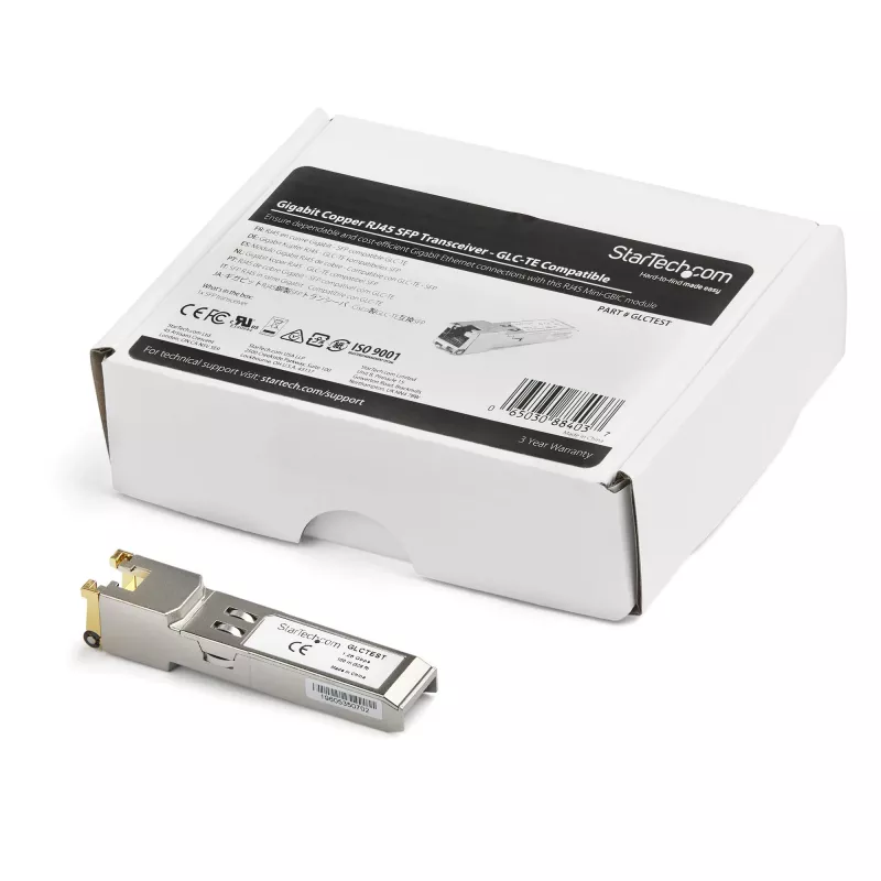 StarTech.com Cisco GLC-TE compatibele module - 1000BASE-T koper industriële Gigabit Ethernet-transceiver - SFP naar RJ45 Cat6/Cat5e 100m uitgebreide temperatuur - Cisco Firepower, IE 2000, C9500, C2960