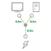 InLine Power-Y-kabel Duitse type F 1x IEC-C14 naar 2x IEC-C13 1m