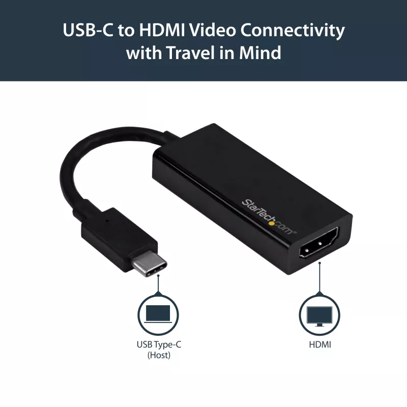 StarTech.com USB-C-naar-HDMI-adapter – 4K 60 Hz, USB Type-C, HDMI-uitgang, 3840 x 2160 pixels