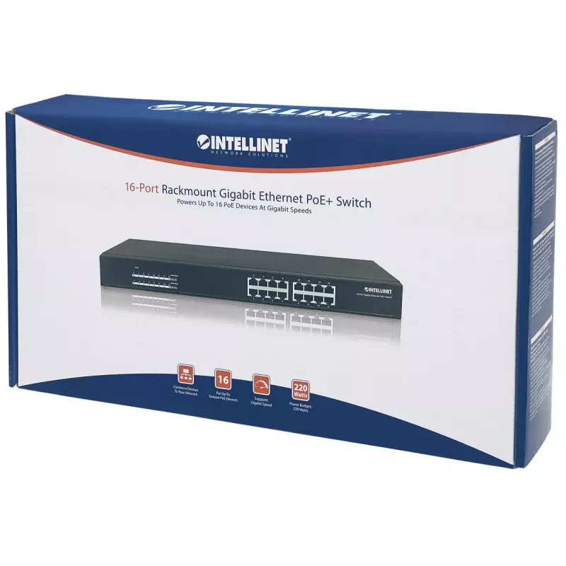 Unmanaged switch Intellinet 16-poorts Gigabit Ethernet PoE+
