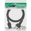 InLine netkabel, CEE 7/7 recht / 3-polige IEC C13-stekker, zwart, 1,5 m