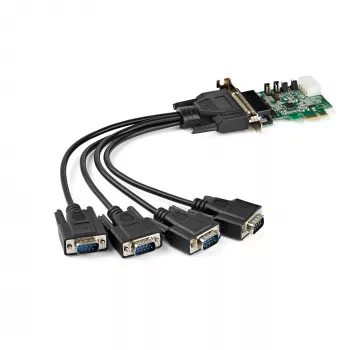 StarTech.com 4-poorts PCI Express RS232 seriële adapterkaart – PCIe RS232 seriële hostcontrollerkaart – PCIe naar serieel DB9 – 16950 UART – low-profile uitbreidingskaart – Windows/Linux – TAA
