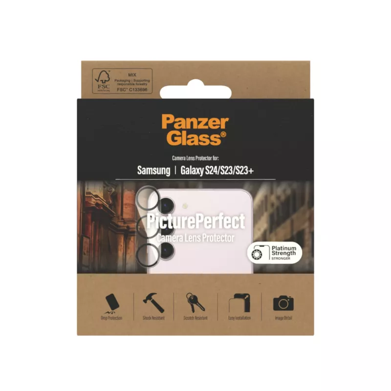 Camerobjectiefbescherming PanzerGlass Samsung Galaxy S23 S23 Plus krasvast stootvast
