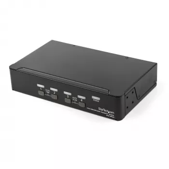 StarTech.com 4-poorts DisplayPort-KVM-switch – 4K 60 Hz – enkel scherm – dual-port UHD DP 1.2 USB-KVM-switch met geïntegreerde USB-2.0-hub & audio – Dell, HP, Apple, Lenovo – TAA-conform