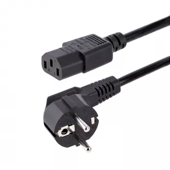 StarTech.com 1 m computernetkabel, 18AWG, EU-Schuko naar C13 netkabel, 250V 10A, zwarte vervangende netkabel, tv/monitor netkabel, Schuko CEE 7/7 naar IEC 60320 C13 netkabel - pc-voedingskabel