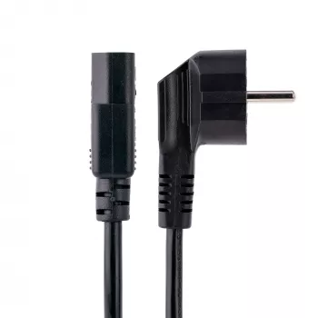StarTech.com 1 m computernetkabel, 18AWG, EU-Schuko naar C13 netkabel, 250V 10A, zwarte vervangende netkabel, tv/monitor netkabel, Schuko CEE 7/7 naar IEC 60320 C13 netkabel - pc-voedingskabel