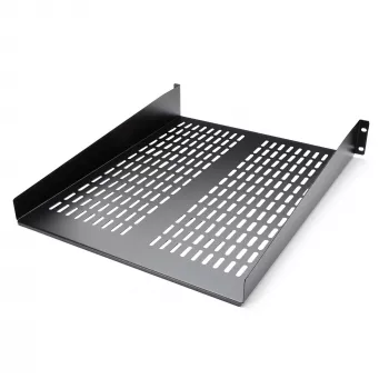 StarTech.com 2U serverrack-legbord – universele geventileerde rackmontage-uitlegplaat voor 19-inch netwerkapparatuurrack en -kast – robuuste staaluitvoering – draagvermogen 23 kg – 55,9 cm diep bord, zwart