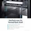 StarTech.com CABSHELF22V 2U geventileerde vaste legplank voor serverrack, 19″, 22″ (55,9 cm) diep, tot 22 kg, staal, zwart