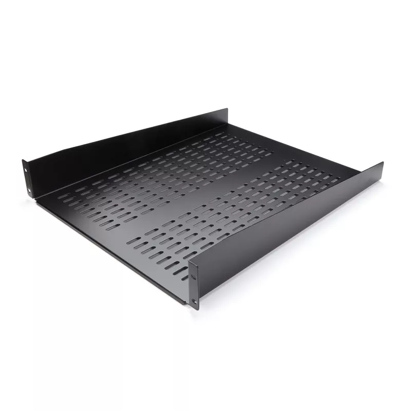 StarTech.com CABSHELF22V 2U geventileerde vaste legplank voor serverrack, 19″, 22″ (55,9 cm) diep, tot 22 kg, staal, zwart