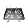 StarTech.com CABSHELF22V 2U geventileerde vaste legplank voor serverrack, 19″, 22″ (55,9 cm) diep, tot 22 kg, staal, zwart
