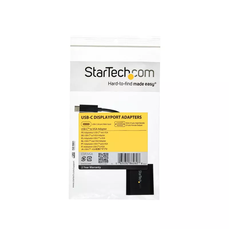 StarTech.com USB-C naar VGA adapter - zwart - 1080p - videoconverter voor je MacBook Pro - USB C naar VGA display dongle - bijgewerkte versie is CDP2VGAEC