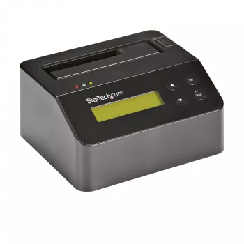 StarTech.com single bay harde schijf-wisser, standalone HDD/SSD-sanitizer, USB 3.0 naar SATA II (3 Gbit/s), 9 wismodi, LCD-display, veilige wisapparatuur harde schijven-sanitizer-dock, DB-9 printeraansluiting, TAA-conform