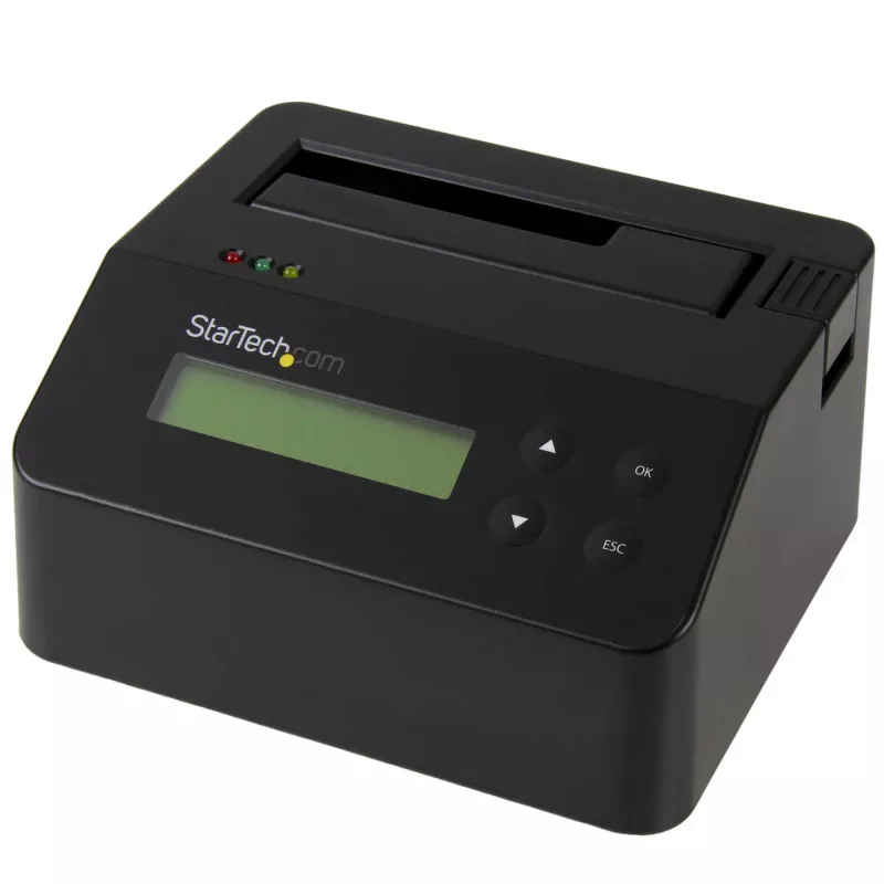 StarTech.com single bay harde schijf-wisser, standalone HDD/SSD-sanitizer, USB 3.0 naar SATA II (3 Gbit/s), 9 wismodi, LCD-display, veilige wisapparatuur harde schijven-sanitizer-dock, DB-9 printeraansluiting, TAA-conform