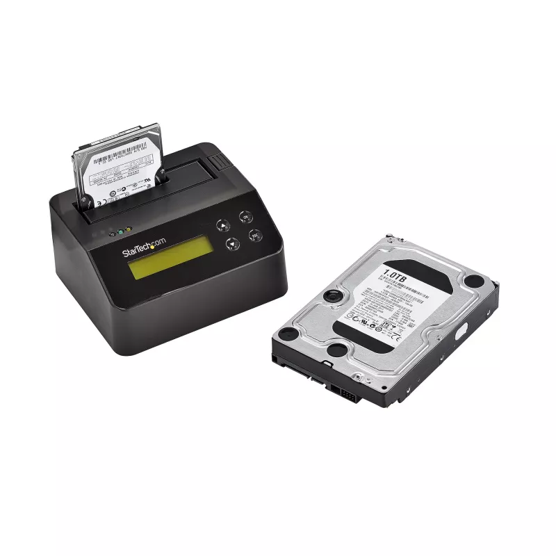 StarTech.com single bay harde schijf-wisser, standalone HDD/SSD-sanitizer, USB 3.0 naar SATA II (3 Gbit/s), 9 wismodi, LCD-display, veilige wisapparatuur harde schijven-sanitizer-dock, DB-9 printeraansluiting, TAA-conform