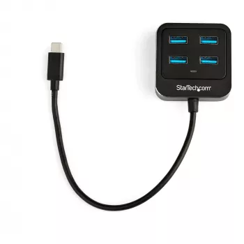 StarTech.com 4-poorts USB C-hub – USB-C naar 4x USB-A-poorten – SuperSpeed 10 Gbit/s USB 3.2 Gen 2 Type-C-hub – USB bus-powered – draagbaar/compact USB-C naar USB adapter-hub voor laptop – aluminium