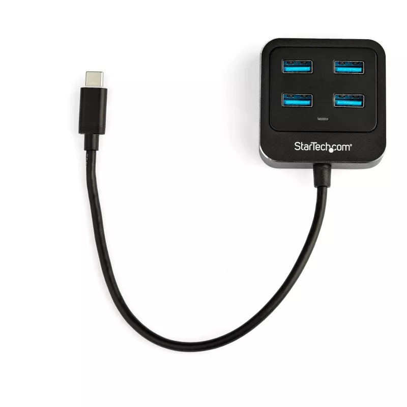 StarTech.com 4-poorts USB C-hub – USB-C naar 4x USB-A-poorten – SuperSpeed 10 Gbit/s USB 3.2 Gen 2 Type-C-hub – USB bus-powered – draagbaar/compact USB-C naar USB adapter-hub voor laptop – aluminium