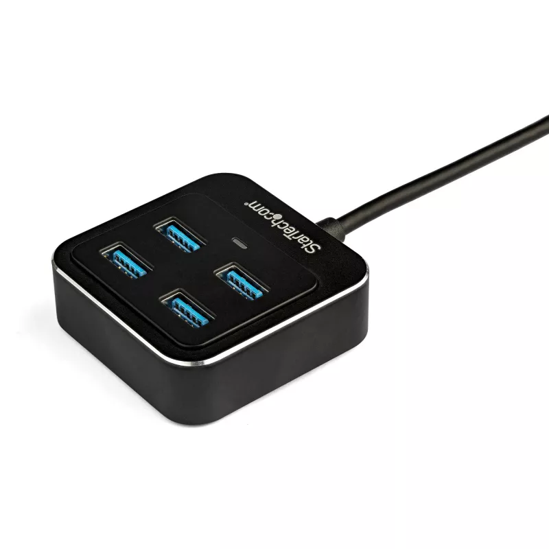 StarTech.com 4-poorts USB C-hub – USB-C naar 4x USB-A-poorten – SuperSpeed 10 Gbit/s USB 3.2 Gen 2 Type-C-hub – USB bus-powered – draagbaar/compact USB-C naar USB adapter-hub voor laptop – aluminium
