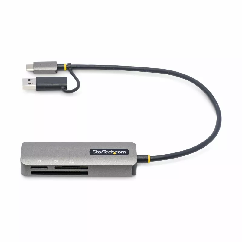 StarTech.com FCREADMICRO3V2 USB 3.0 multimedia-geheugenkaartlezer, SD/microSD/CompactFlash, USB-C met USB-A-adapter, 5 Gbps