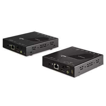 StarTech.com HDMI KVM-extender over IP-netwerk - 4K 30Hz HDMI 2.0 en USB over IP LAN of Cat5e/Cat6 ethernetkabel (100m/330ft) - remote KVM-switch/console zender/ontvanger extenderkit